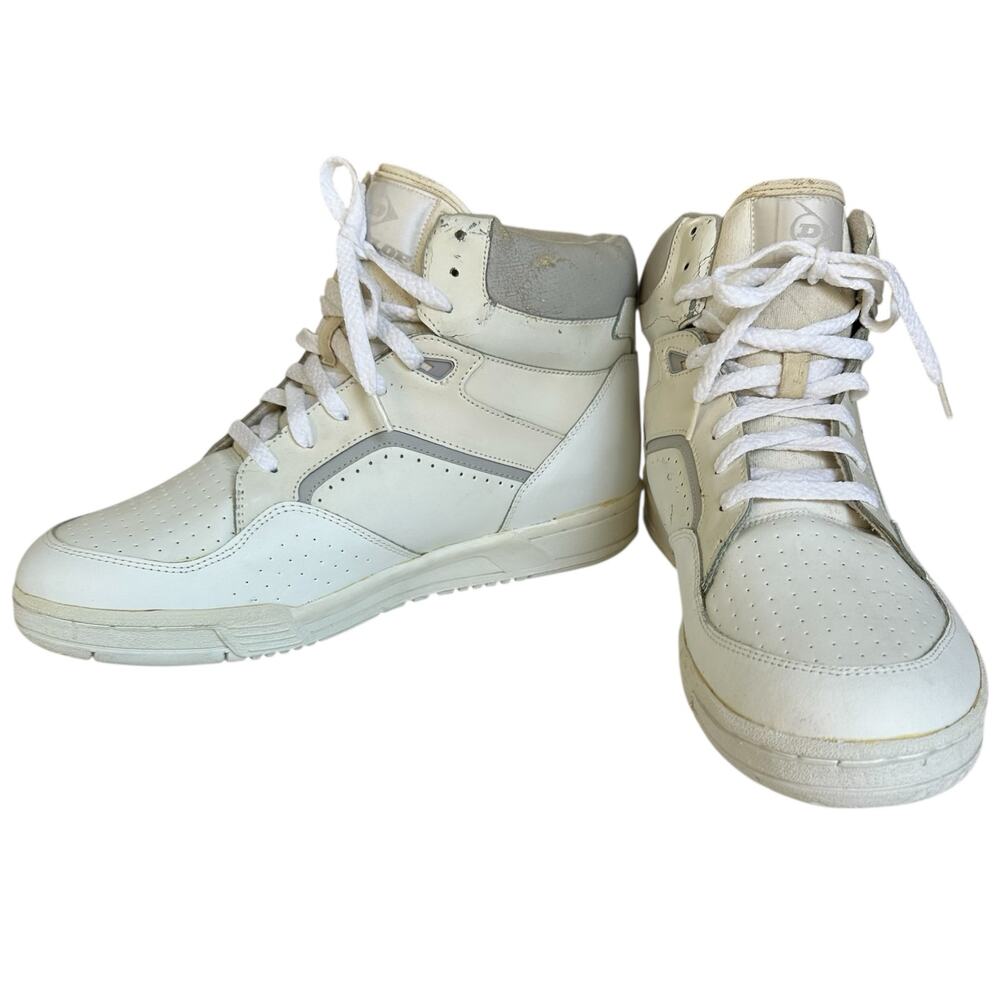 Vintage Sneakers Mens Size 11 Dunlop White Hightop Outdoor Gym Athlete Exercise
